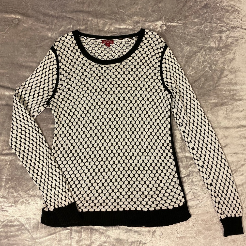Black & White Merona Crew Neck Sweater